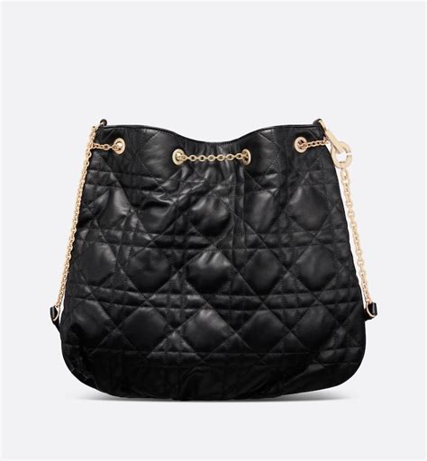 dior amni|Large Dior Ammi Bag Black Supple Macrocannage Lambskin.